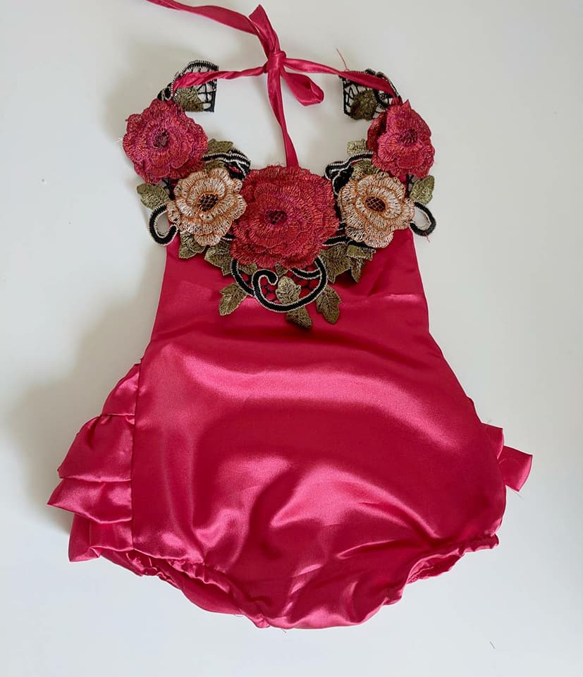 Image of Red Ruffle Romper