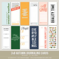 Image 1 of 3x8 Autumn Journaling Cards (Digital)