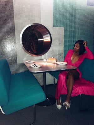 Image of Studio Exclusive 'RORI' Manic Pink Floor Length Gown w/ Belt