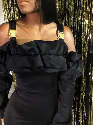 Image of 'REYHZA' Bomber Mini Dress w/ Buckle Straps