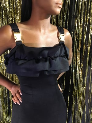 Image of 'REYHZA' Mini Dress w/ Buckle Straps