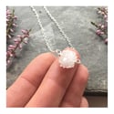Ice Clouds - Sterling Silver Necklace with Quartz Crystal
