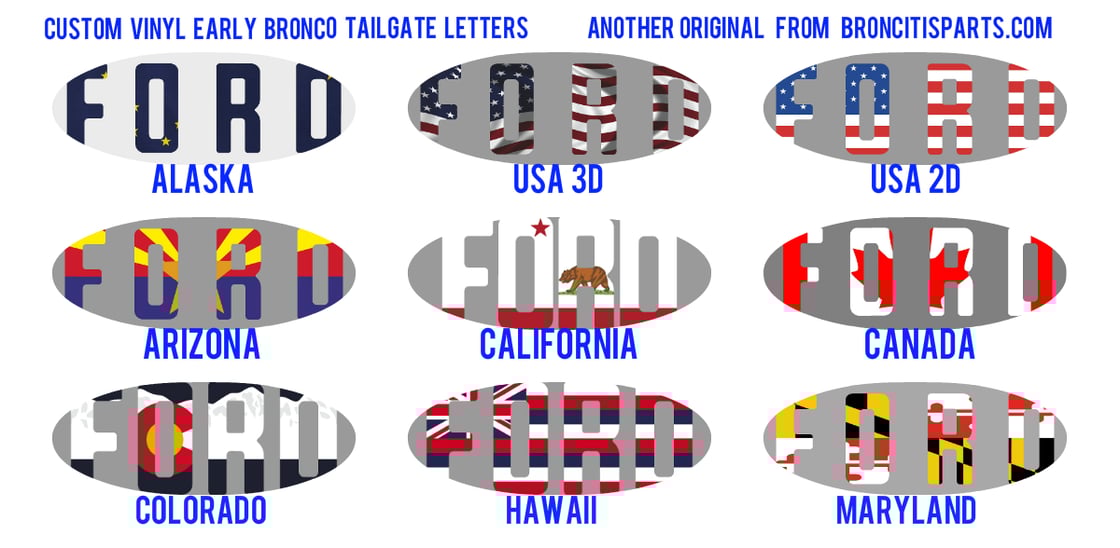 Image of Custom Early Bronco Tailgate Letters