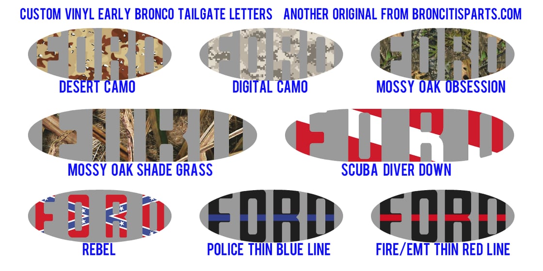 Image of Custom Early Bronco Tailgate Letters