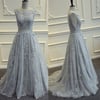 Grey Prom Dresses 2018, Elegant Party Dresses, Lace Prom Dresses 2018