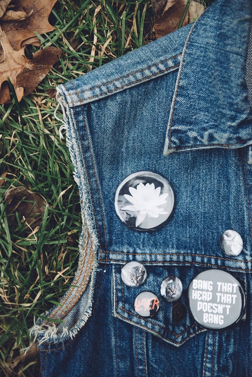 Image of lotus flower pinback button