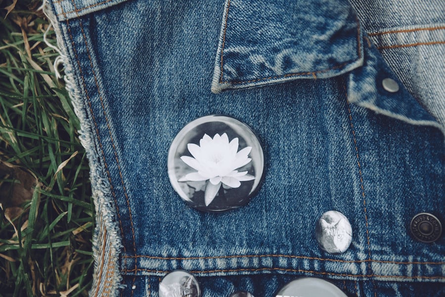 Image of lotus flower pinback button