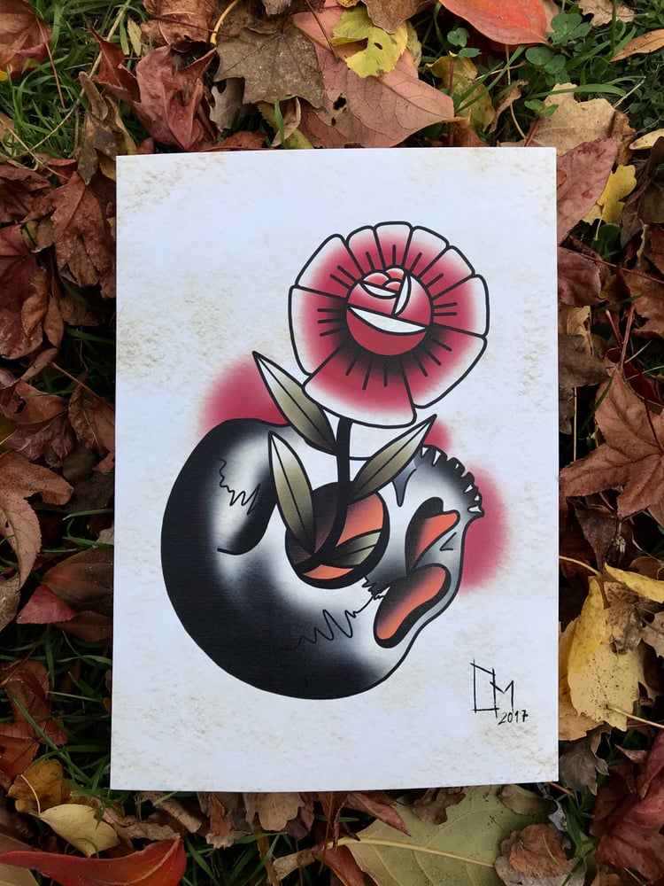 Image of Skull and rose
