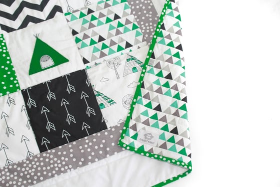 Image of Teepee Baby boy Cot Quilt