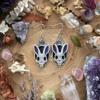 Image 1 of Clay Rabbit Skull Earrings