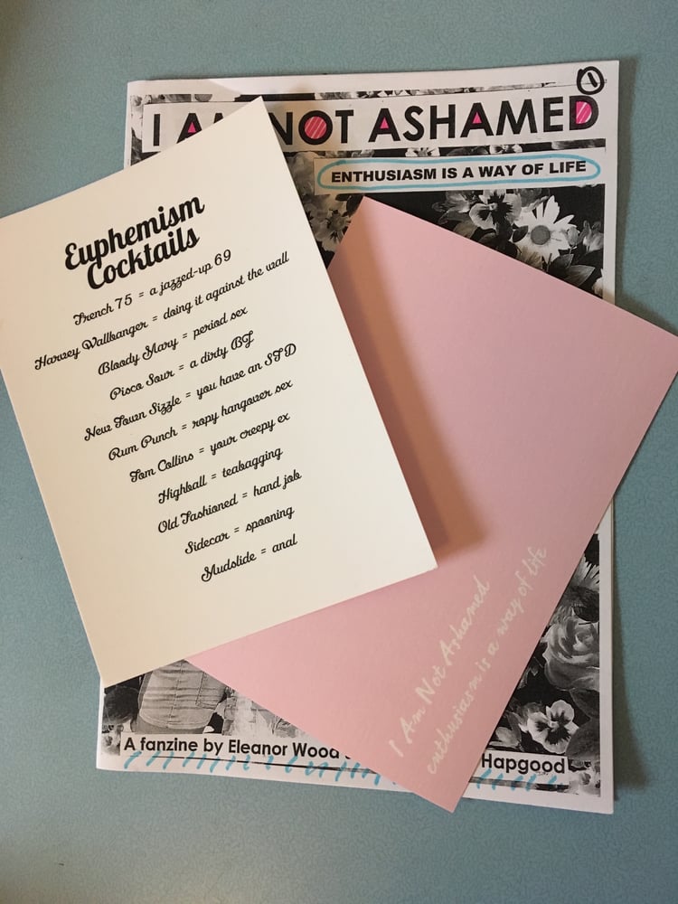 Image of I AM NOT ASHAMED 'Euphemism Cocktails' postcards