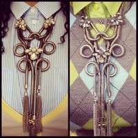 Image 1 of ANTIQUE METAL FLOWER NECKLACE 