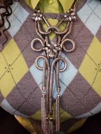 Image 2 of ANTIQUE METAL FLOWER NECKLACE 