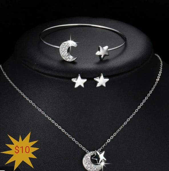 Image of Crescent moon &  Star Necklace