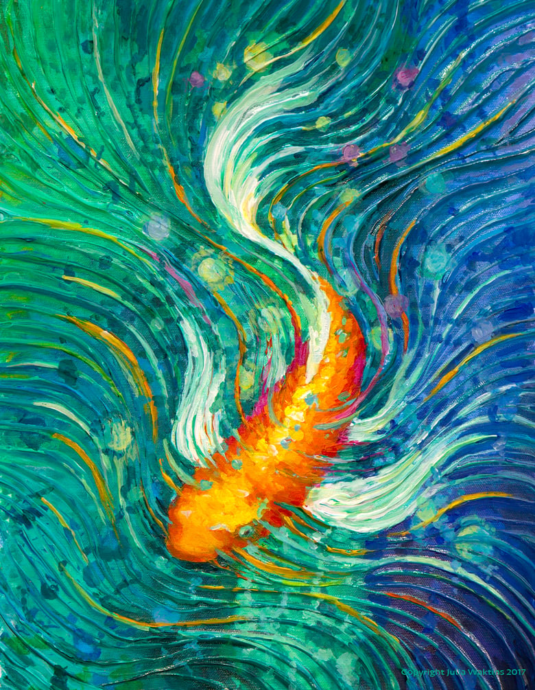 Image of Magic Money Fish - Wealth, Success & Abundance Energy Painting - Giclee Print