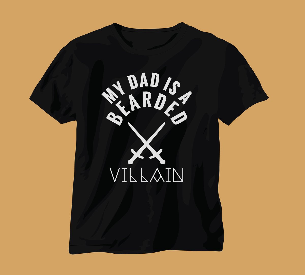 Image of " DAD IS A BEARDED VILLAIN " Kids Tee