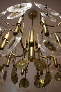 Image 3 of Italian Chandelier with Art Glass Rings