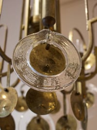Image 2 of Italian Chandelier with Art Glass Rings