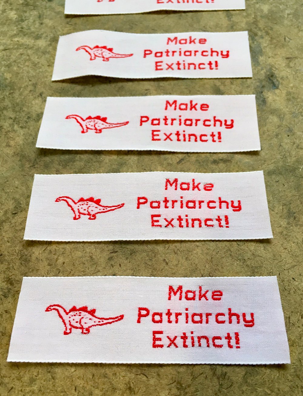 Make Patriarchy Extinct- Woven Iron on Patch