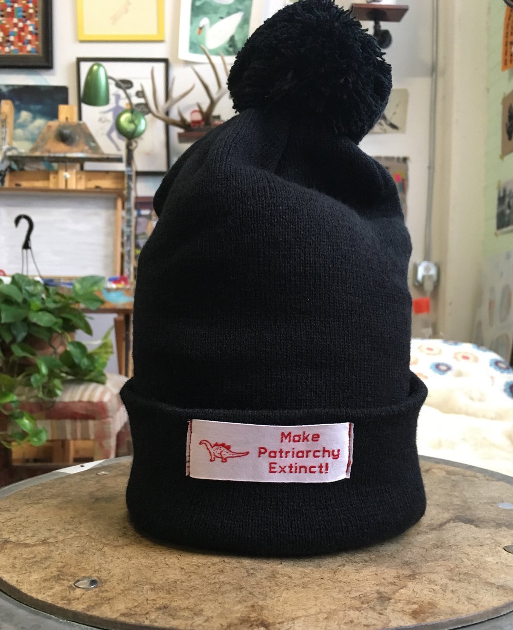 Make Patriarchy Extinct Pom Pom Beanie