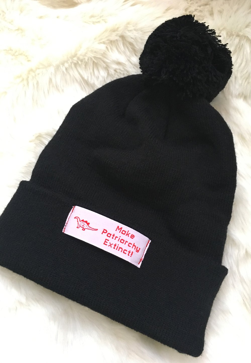 Make Patriarchy Extinct Pom Pom Beanie