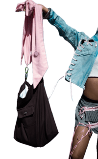 Image 2 of zuberi studios x DTHB utility tote- mocha & pink