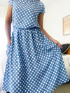 Ready Made Blue Polkas Rachael Skirt with Free Postage 