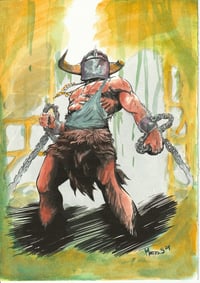 Barbarian in chains water color