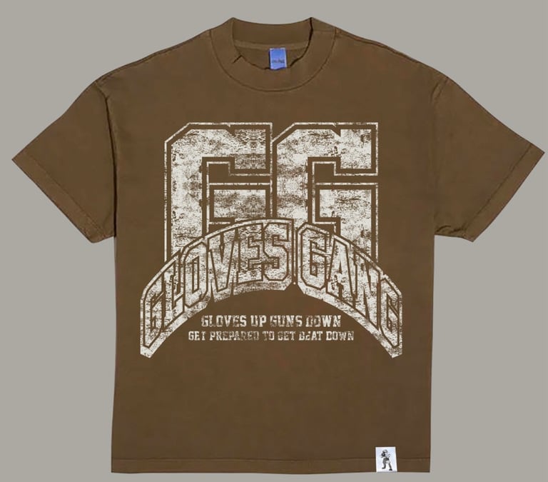 GLOVES GANG HEAVY WEIGHT OVERSIZED TEE (LIGHT GREEN/ OFF WHITE)