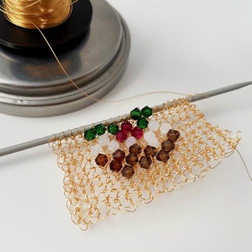 Image of CRYSTAL CHRISTMAS PUDDING  Knitting Kit - Golden Christmas Pudding