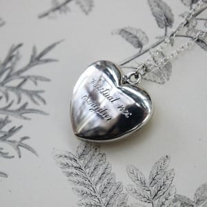 Image of hand engraved latin heart locket