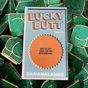 Image of LUCKY BUTT - glitter enamel pin