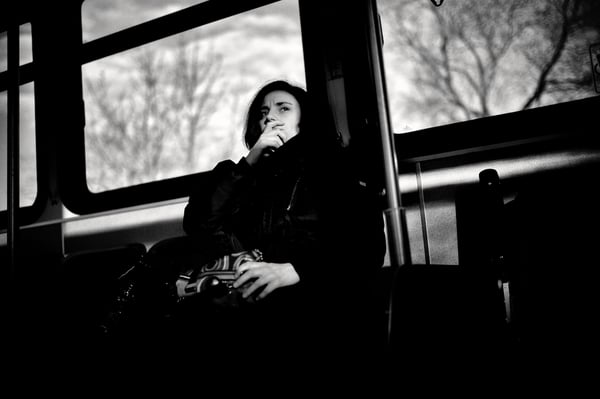 Image of people on the bus... Pondering or Wondering?