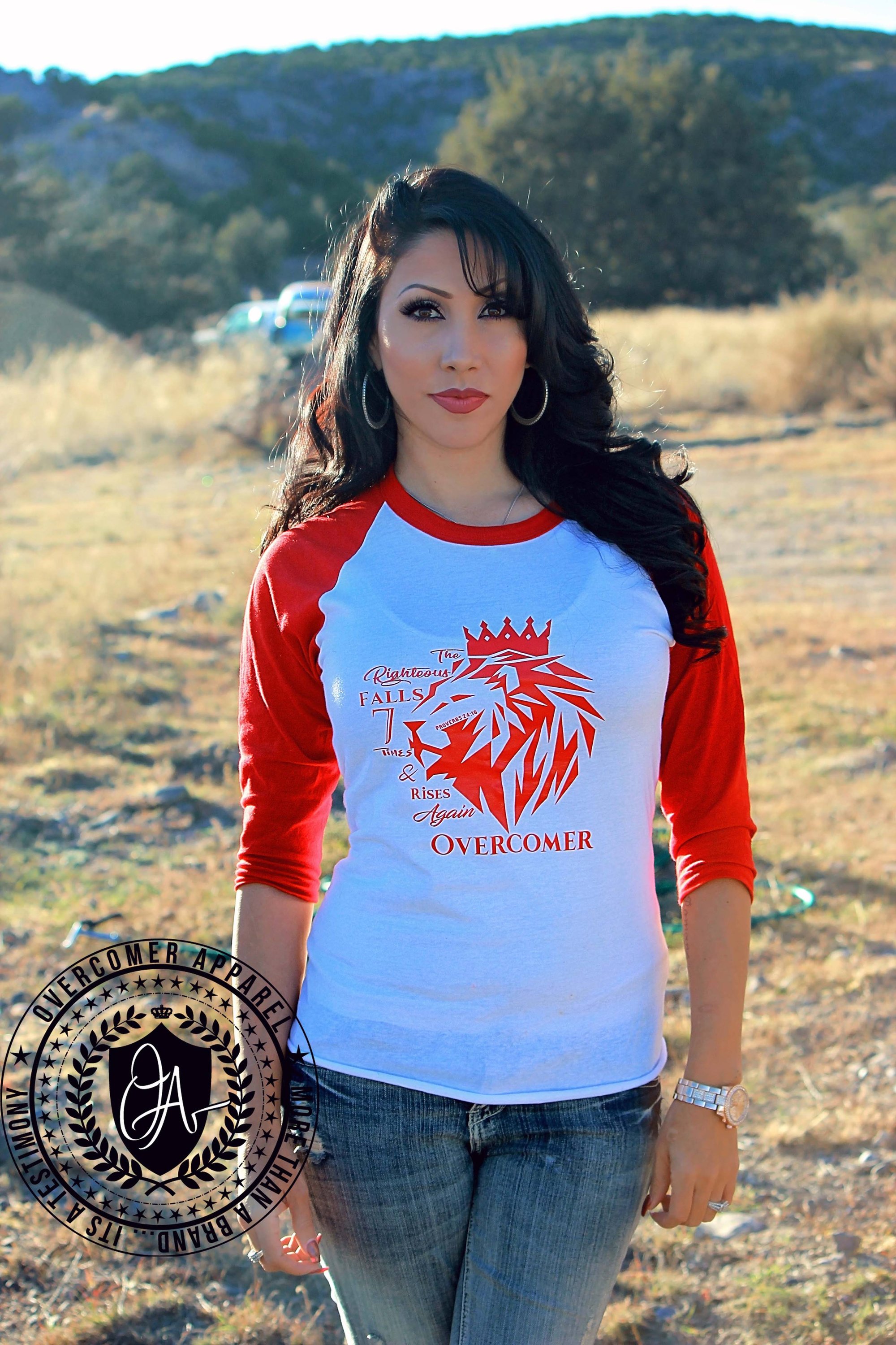 red and white raglan