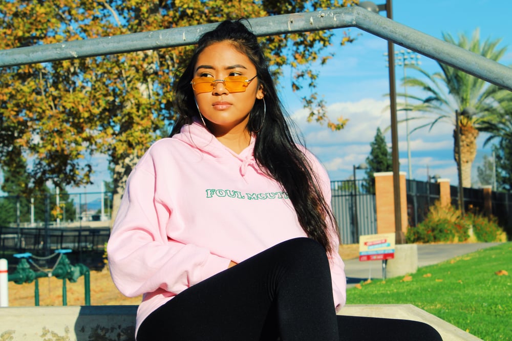 Image of FOUL MOUTH PINK HOODIE