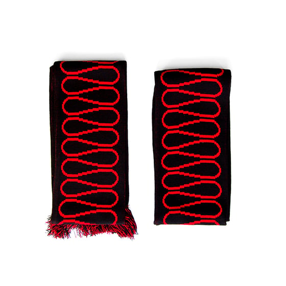 Image of Insulation Scarf: Red on Black (Autocad edition AW 17) Extra length 167cm x 17cm