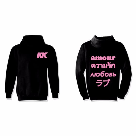 Image of Amour Hoodie (Black&Pink)
