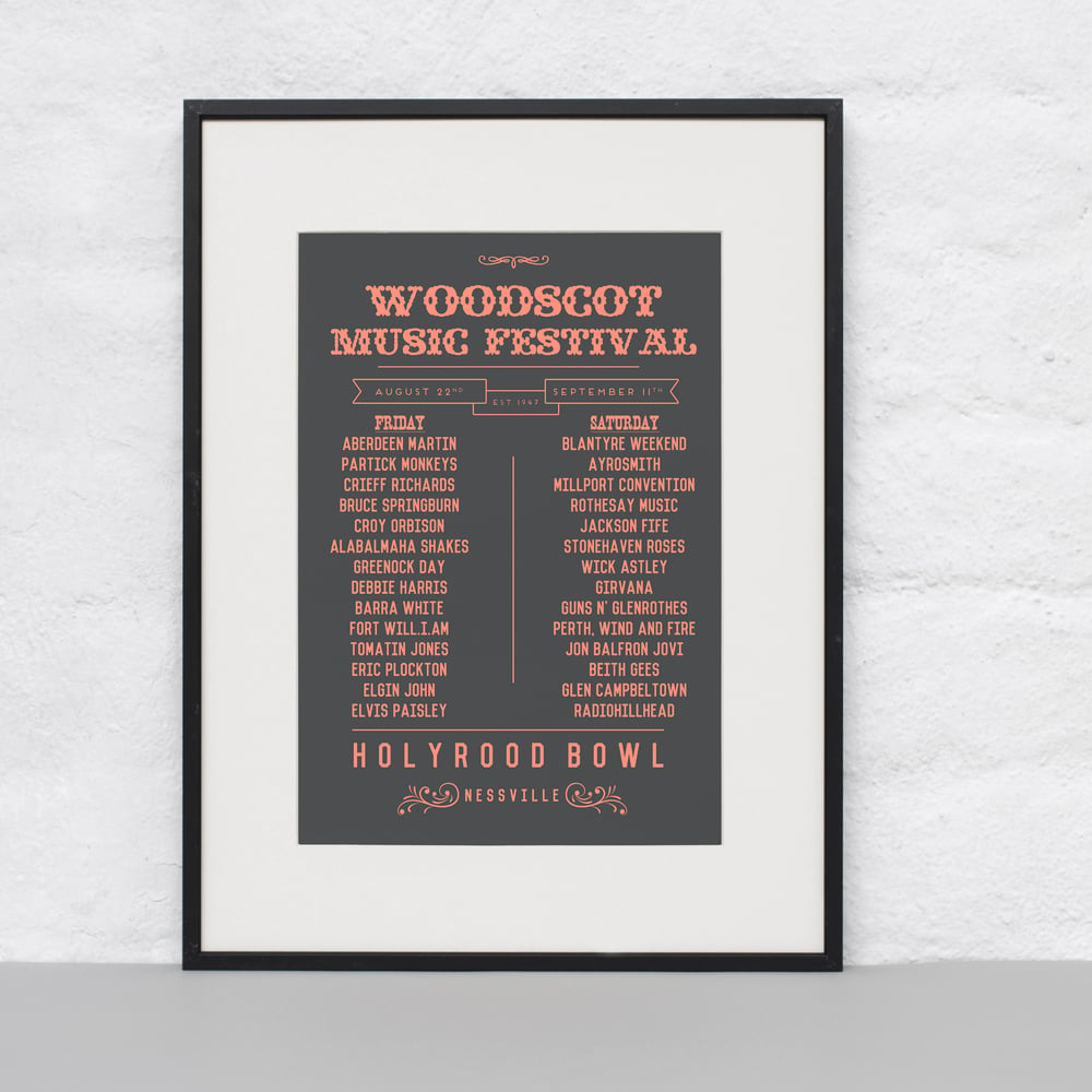 Image of Woodscot Music Festival Poster Print