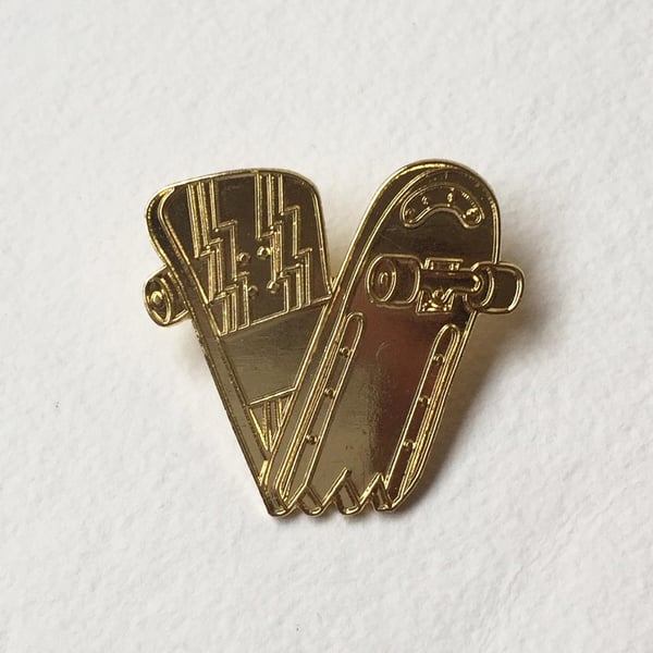 Image of Gold Wizz Plank Enamel Pin Badge