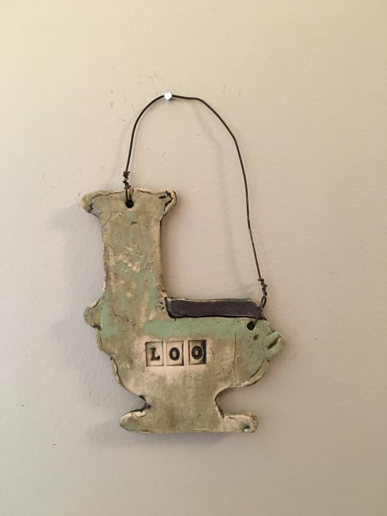 Image of Loo Stoneware Bathroom Plaque