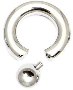 Image of Large Gauge Steel Screw In Ball BCR - Screw Fastening Prince Albert Ring 4mm - 15mm