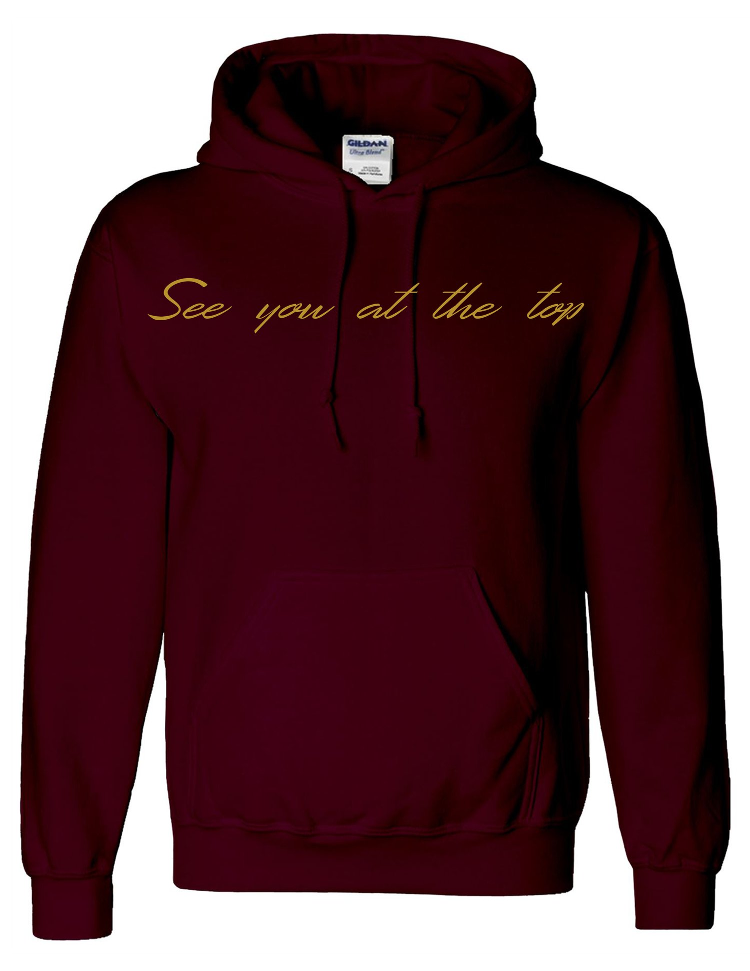 Image of See You At The Top Elegant Print Hoodie - Burgundy