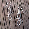 Victorian Ribbon Mini Earrings, Sterling Silver