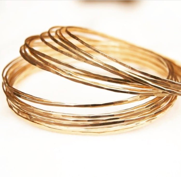 Solid Gold Light Bangle / moonspun jewelry