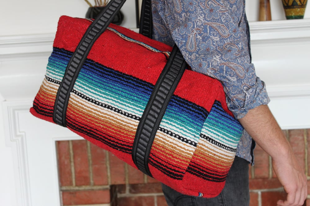 Image of Big Serape Weekend Bag / BAJA RED
