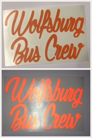 Image of Wolfsburg Bus Crew Reflective Large Logo or Large Windscreen Script Sticker