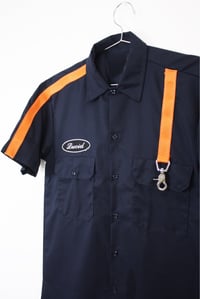 Image 2 of 3M STRAP BUTTON UP SHIRT - LAVA / NAVY