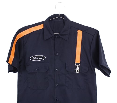 Image of 3M STRAP BUTTON UP SHIRT - LAVA / NAVY