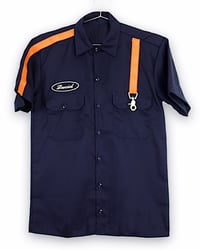 Image 1 of 3M STRAP BUTTON UP SHIRT - LAVA / NAVY