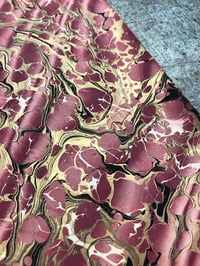 Image 3 of Marbled Paper #7 'DOUBLE MARBLED' Spanish Ripple' in Plum